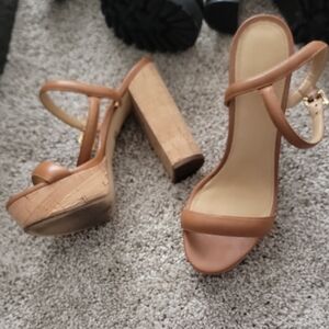 Michael Kors Tan Block Heel Sandals